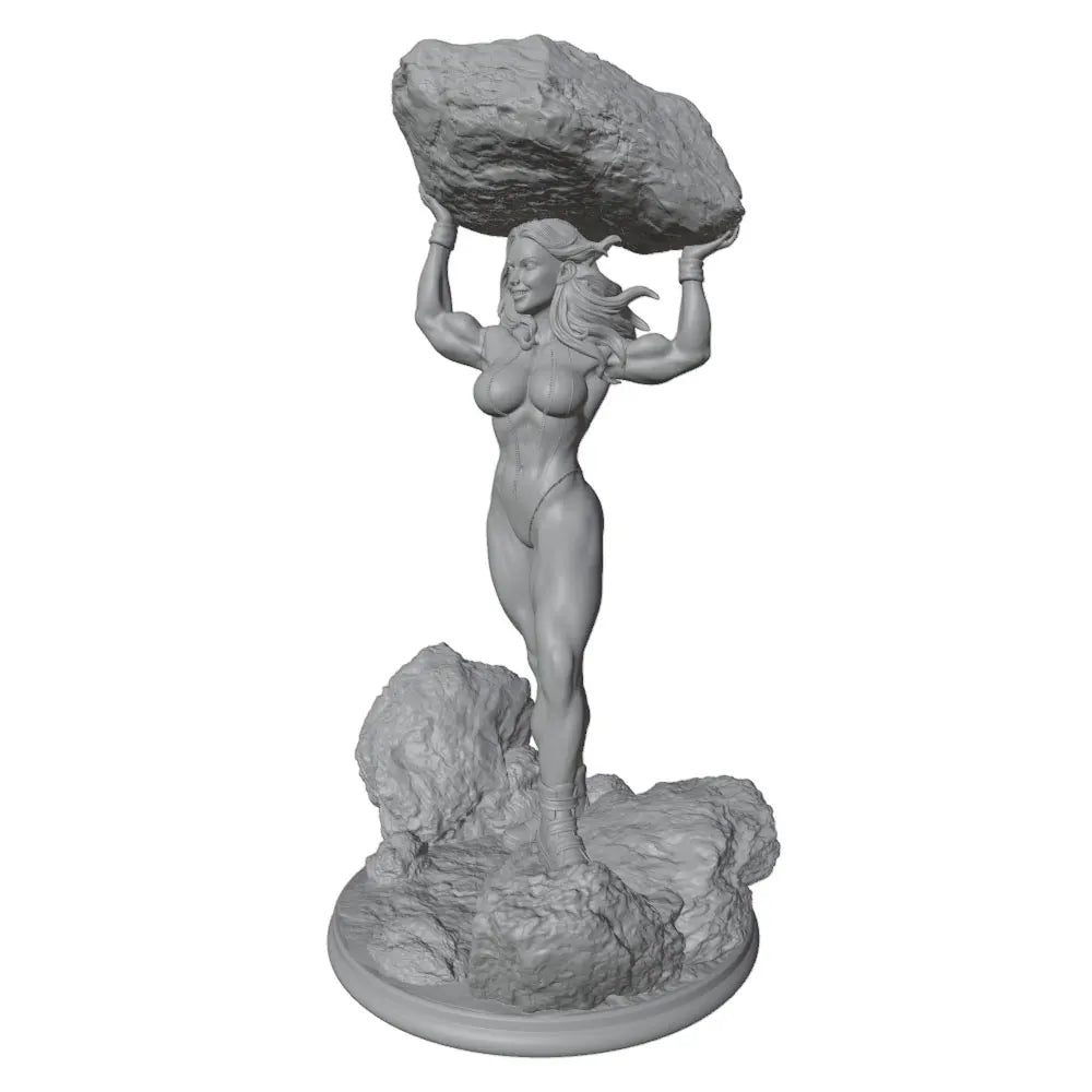 1/24 Females with Boulders, 2 Figures, Resin Model Figure Kit, Fantasy Theme, Unassembled and Unpainted