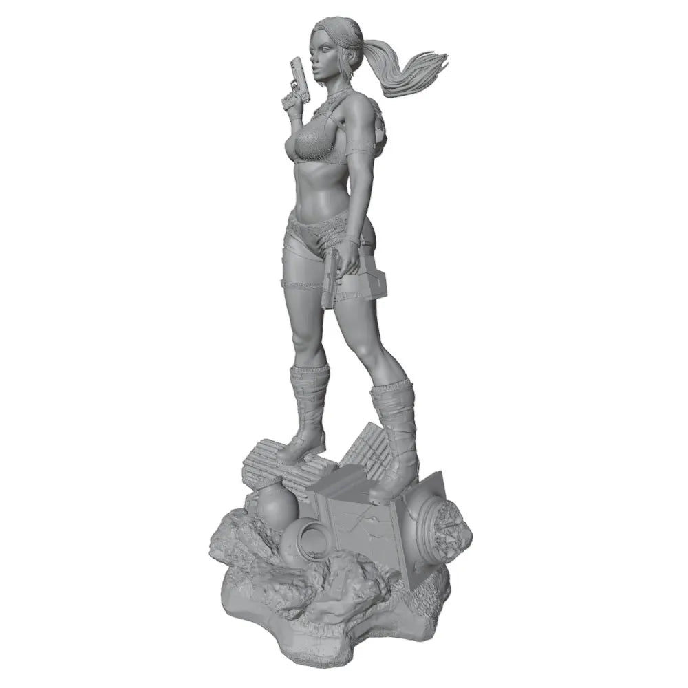 1/24 Armed Female Warrior, Resin Model Figure Kit, Unassembled and Unpainted