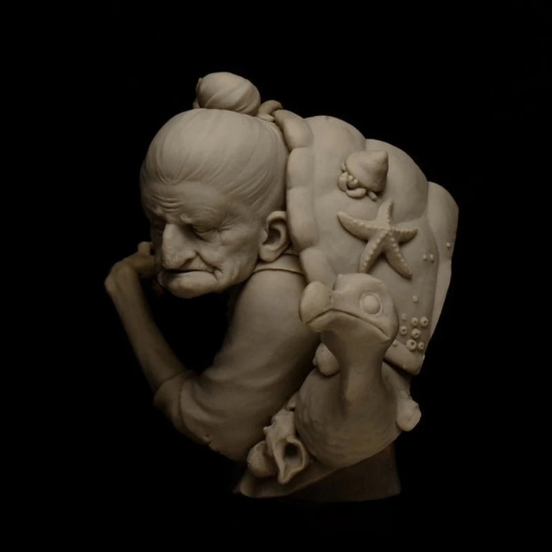 1/12 Grandma Turtle, Resin Model Bust Kit, Wildlife Theme, Unassembled and Unpainted