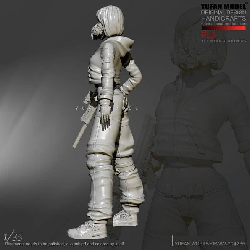 1/35 Modern Female Special Forces Soldier, Resin Model Figure Kit, Unassembled and Unpainted