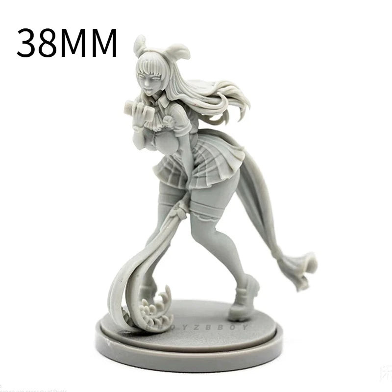 38mm Military Girl, Resin Model Figure Kit, Anime Theme, Unassembled and Unpainted