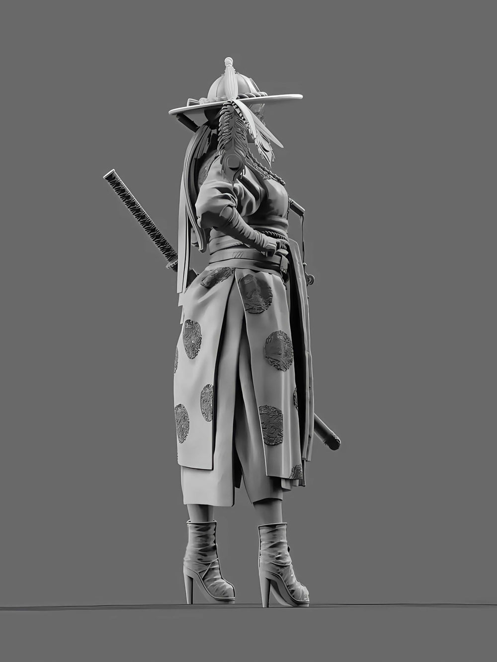 1/12 Asian-Inspired Female Warrior, Resin Model Figure Kit, Fantasy Theme, Unassembled and Unpainted