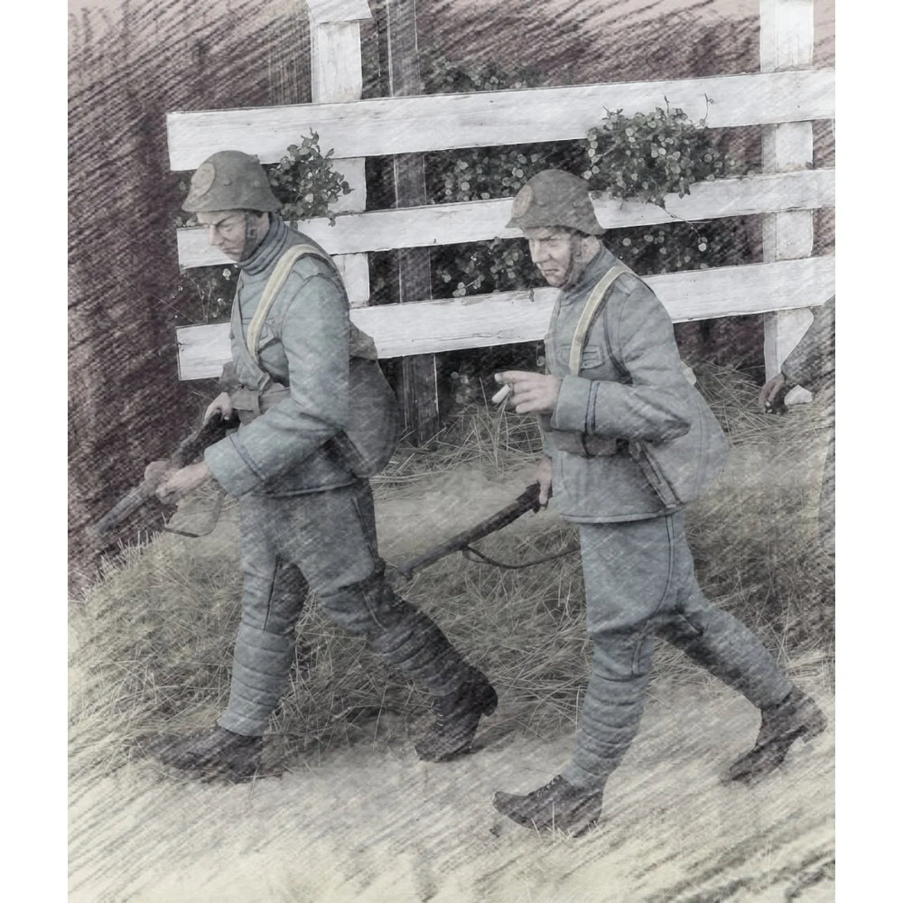 1/35 WWII Dutch Infantry Soldiers, 4 Figures, Resin Model Figure Kit, Unassembled and Unpainted