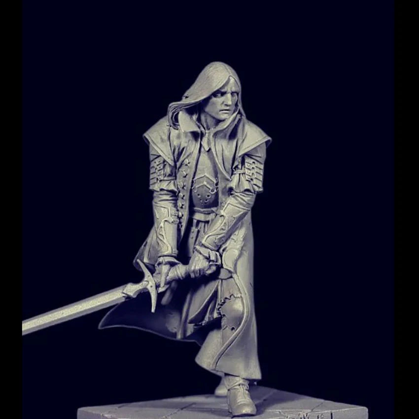 1/24 Warrior in Coat, Resin Model Figure Kit, Fantasy Theme, Unassembled and Unpainted