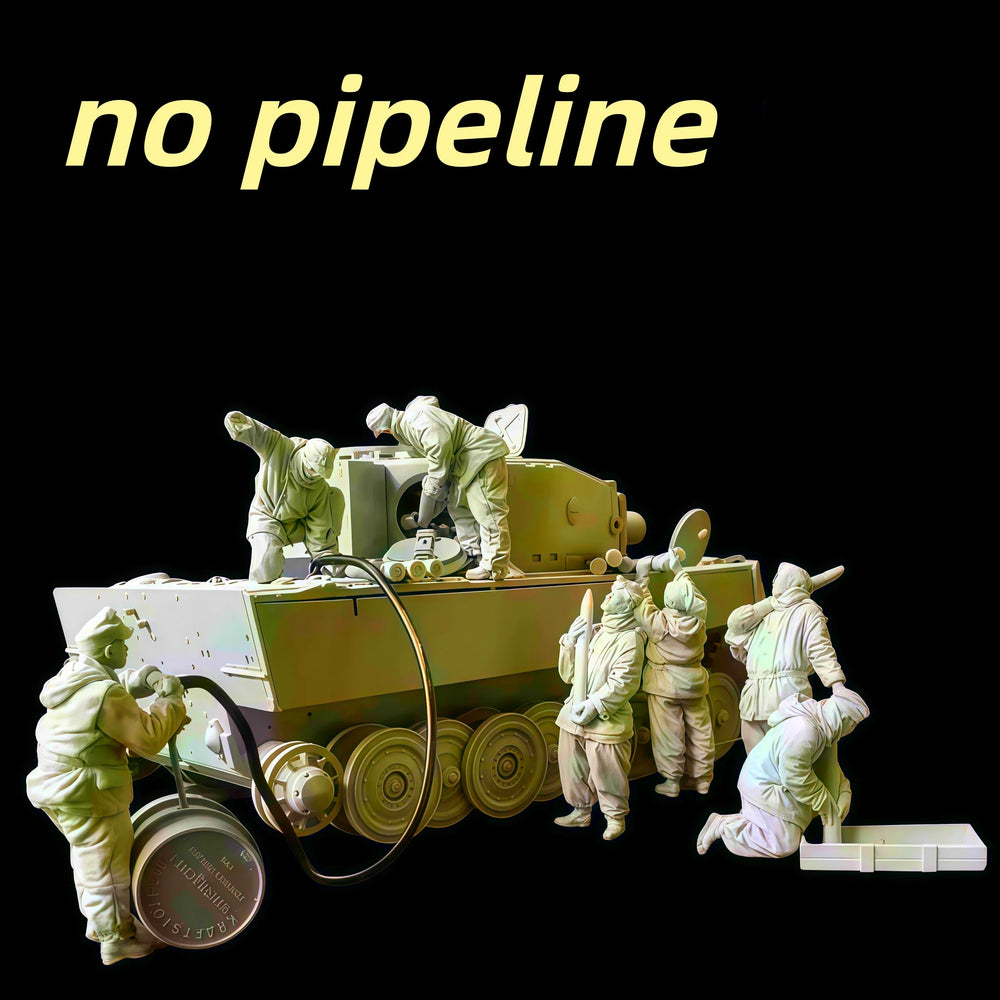 1/35 Modern Armored Logistics Truck, 7 Figures, Resin Model Vehicle Kit, Unassembled and Unpainted