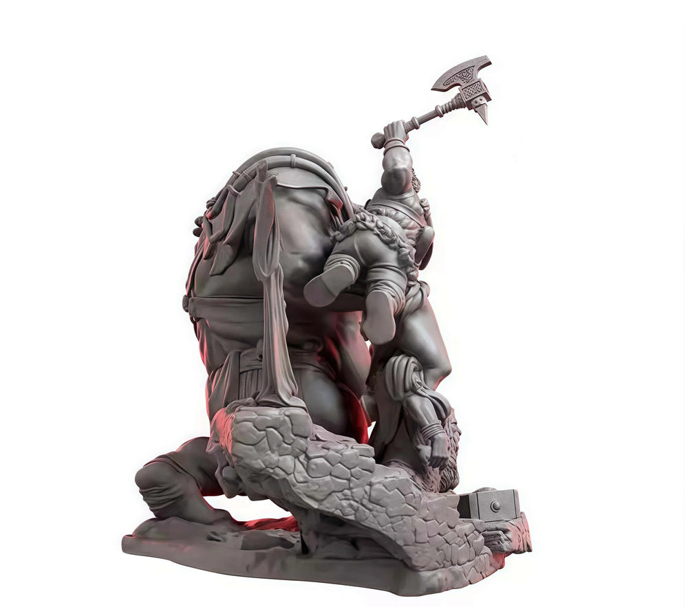 1/24 Armored Orc Warriors with Battle Axes, Resin Model Figure Kit, Fantasy Theme, Unassembled and Unpainted