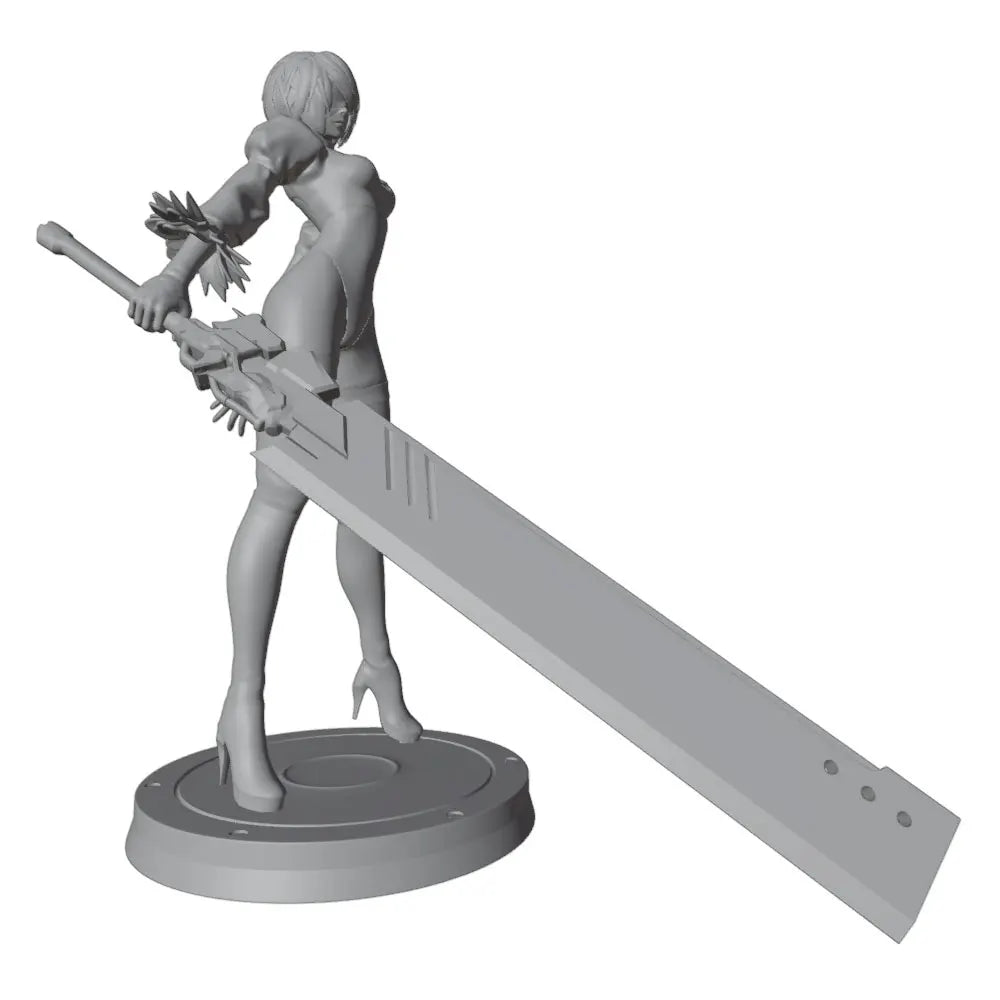 1/24 Female Anime Warrior with Ornate Winged Swords, Resin Model Figure Kit, Anime Theme, Unassembled and Unpainted