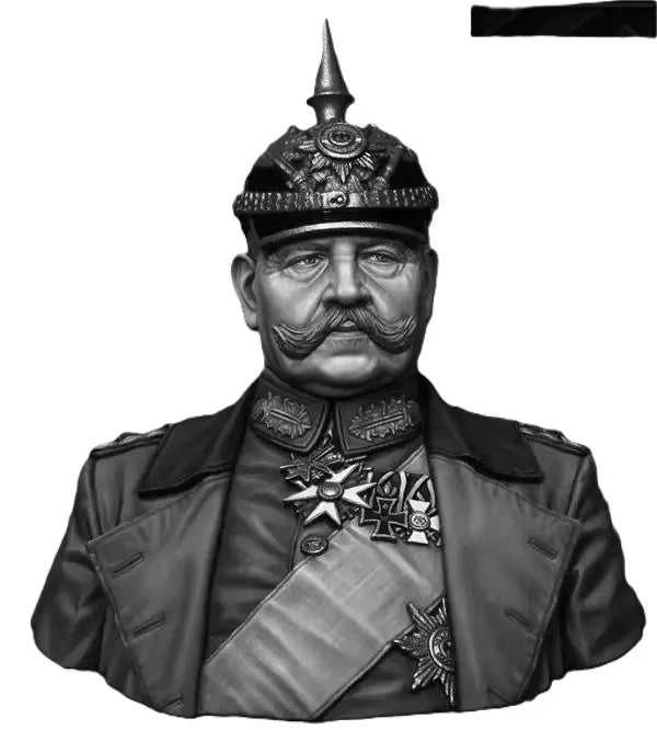 1/10 WWII German Officer in Pickelhaube with Medals, Resin Model Bust Kit, Unassembled and Unpainted