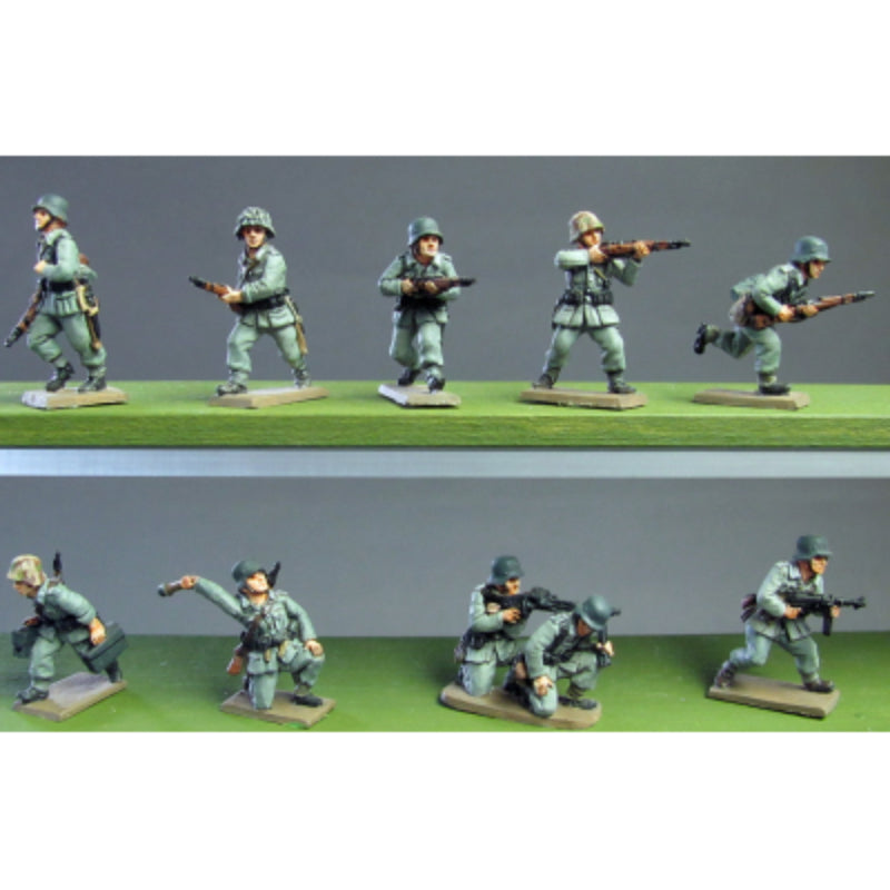 1/72 WWII German Infantry Squad, 10 Figures, Resin Model Figure Kit, Unassembled and Unpainted