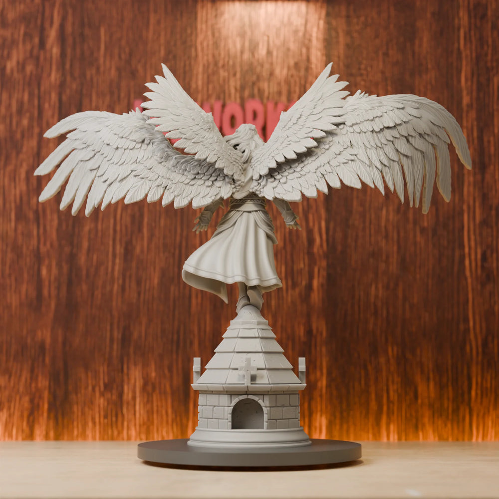75mm Guardian Angel with Spread Wings, Resin Model Figure Kit, Fantasy Theme, Unassembled and Unpainted
