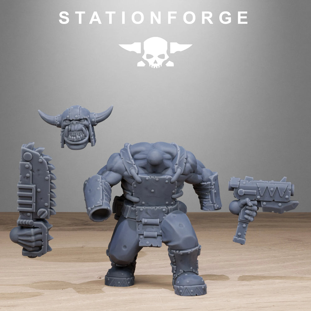 32mm Orkaz Bros Infantry, 12 Figures, Resin Model Figure Kit, Sci-Fi Theme, Unassembled and Unpainted