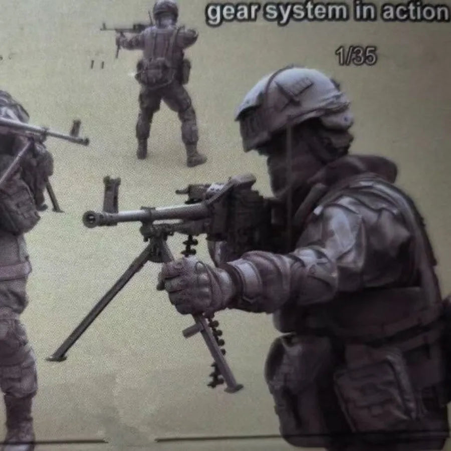 1/35 Modern Infantry Machine Gunner, Resin Model Figure Kit, Unassembled and Unpainted