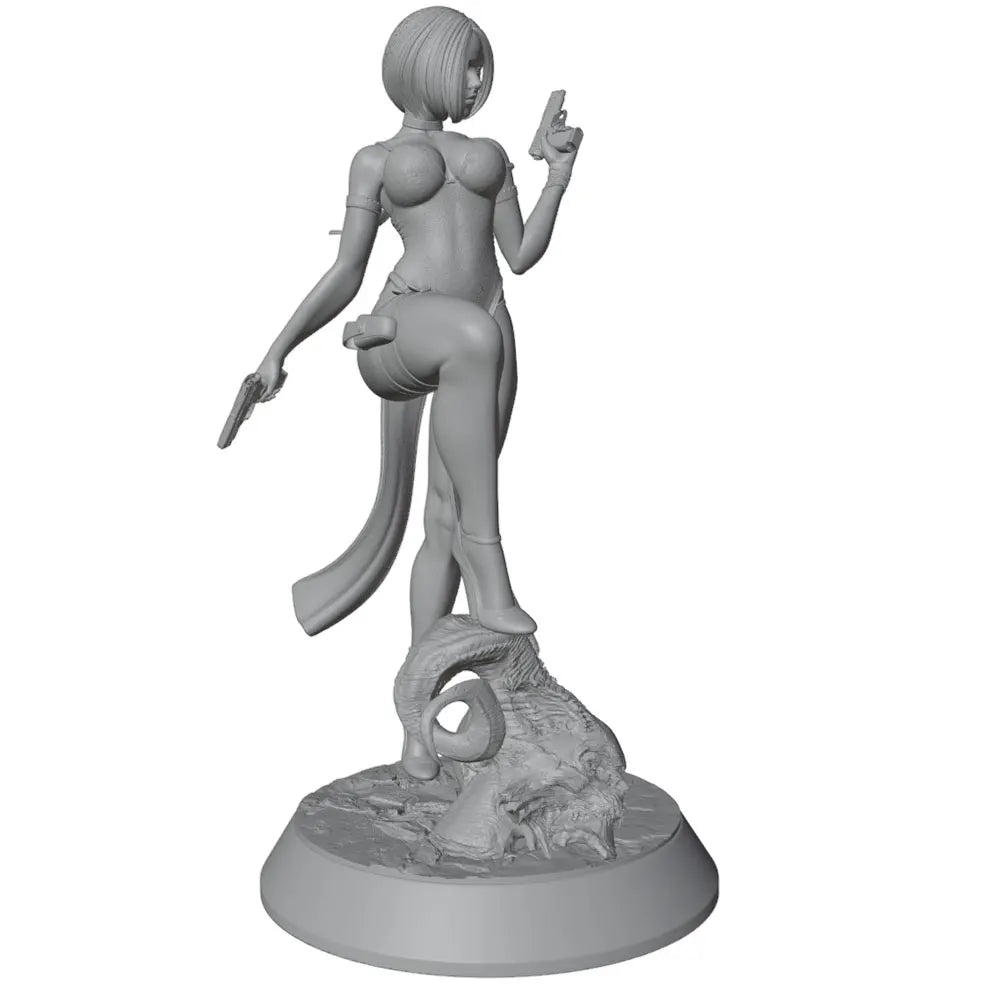 1/24 Female Warrior with Swords, Resin Model Figure Kit, Fantasy Theme, Unassembled and Unpainted
