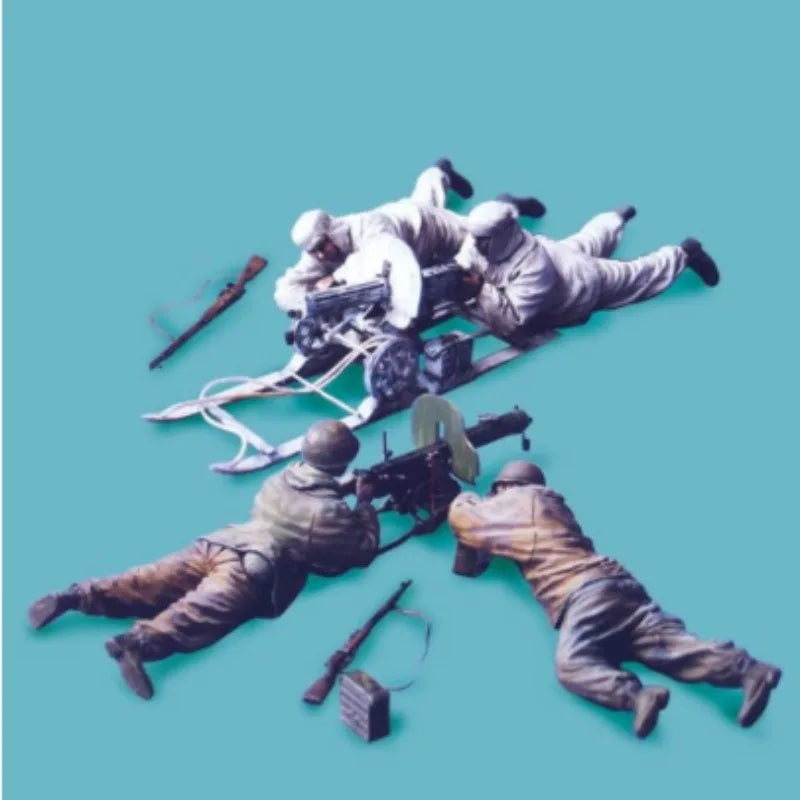 1/35 WWII Maxim Machine Gun Crew, 2 Figures, Resin Model Figure Kit, Unassembled and Unpainted