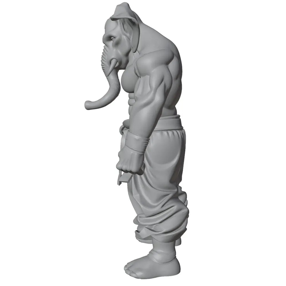 75mm Elephant-Headed Warrior, Resin Model Figure Kit, Fantasy Theme, Unassembled and Unpainted