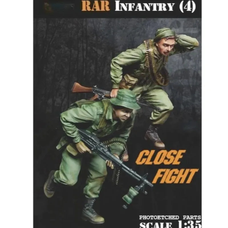 1/35 WWII Allied Infantry Combat, 5 Figures, Resin Model Figure Kit, Unassembled and Unpainted
