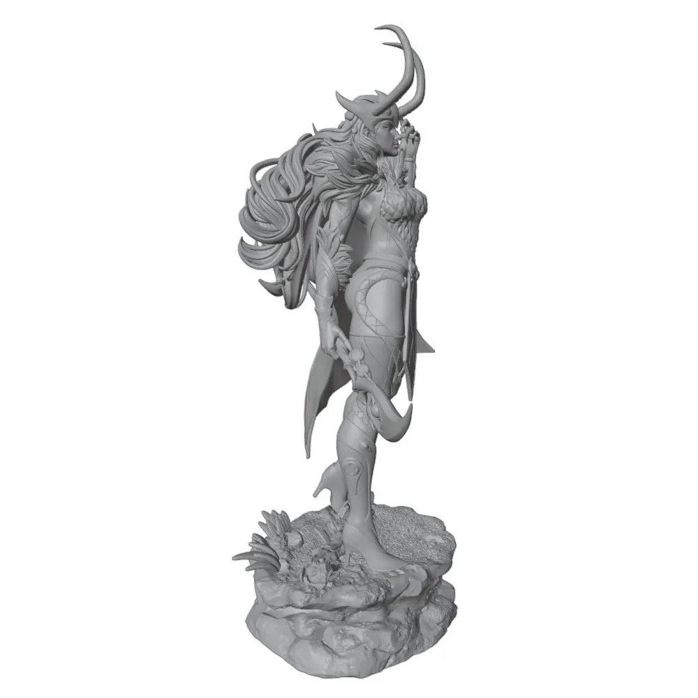 1/24 Horned Sorceress with Flowing Cape, Resin Model Figure Kit, Fantasy Theme, Unassembled and Unpainted