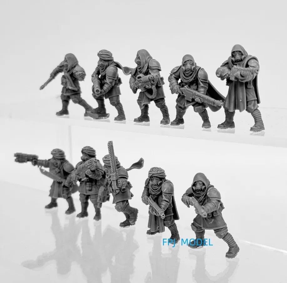 28mm Medieval Fantasy Grim Guard Scorchers, 32 Figures, Resin Model Figure Kit, Unassembled and Unpainted
