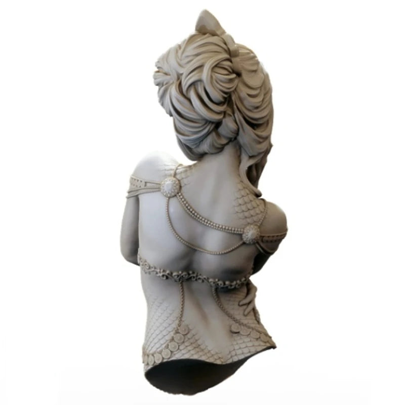 1/10 Contemplative Mermaid Warrior, Resin Model Bust Kit, Fantasy Theme, Unassembled and Unpainted