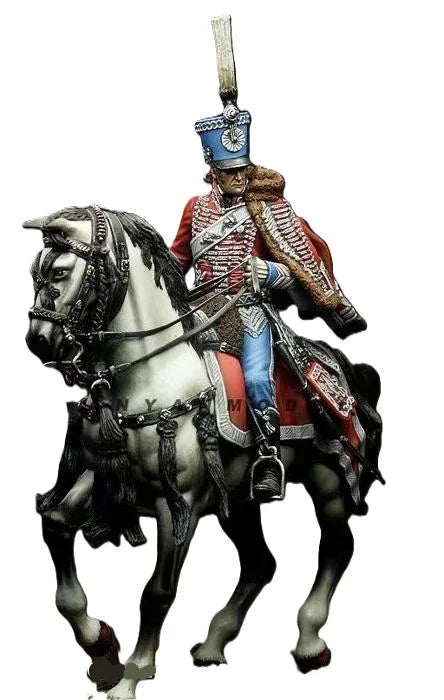54mm Napoleonic Officer in Red Coat with Gold Brocade, Resin Model Figure Kit, Unassembled and Unpainted
