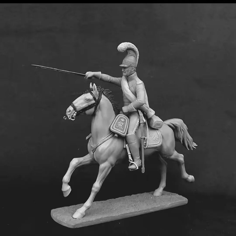 54mm Ancient Rome Mounted Cavalry Soldier, Resin Model Figure Kit, Unassembled and Unpainted