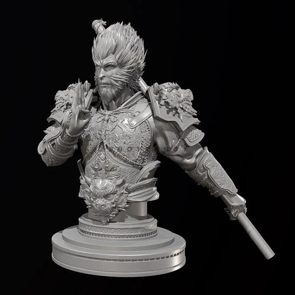 90mm Wukong Monkey King, Resin Model Bust Kit, Mythology Theme, Unassembled and Unpainted