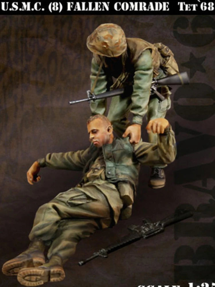 1/35 Vietnam War USMC Fallen Comrade, 2 Figures, Resin Model Figure Kit, Unassembled and Unpainted