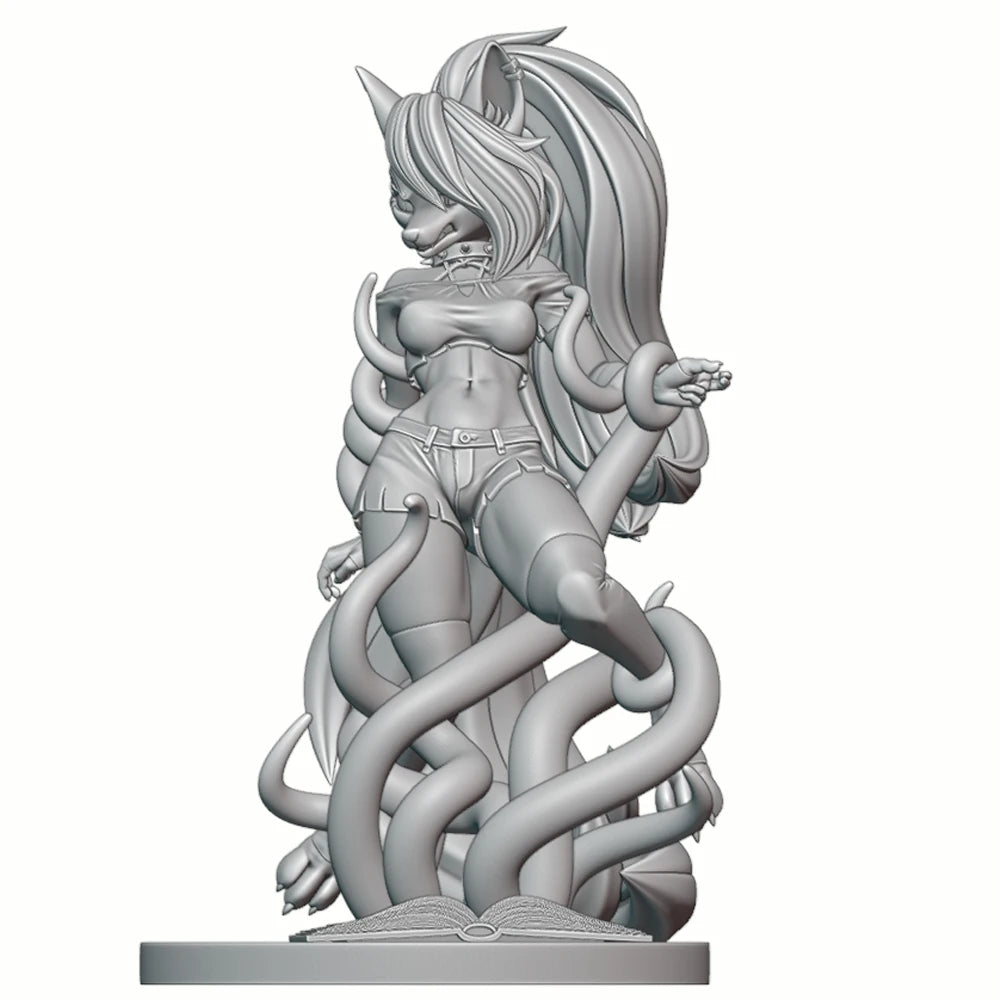 1/24 Dark Magic Wolf Girl, Resin Model Figure Kit, Fantasy Theme, Unassembled and Unpainted