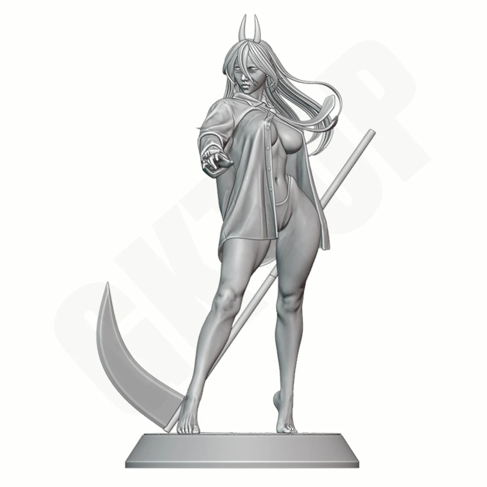 1/24 Dark Fantasy Demon Beauty with Scythe, Resin Model Figure Kit, Fantasy Theme, Unassembled and Unpainted