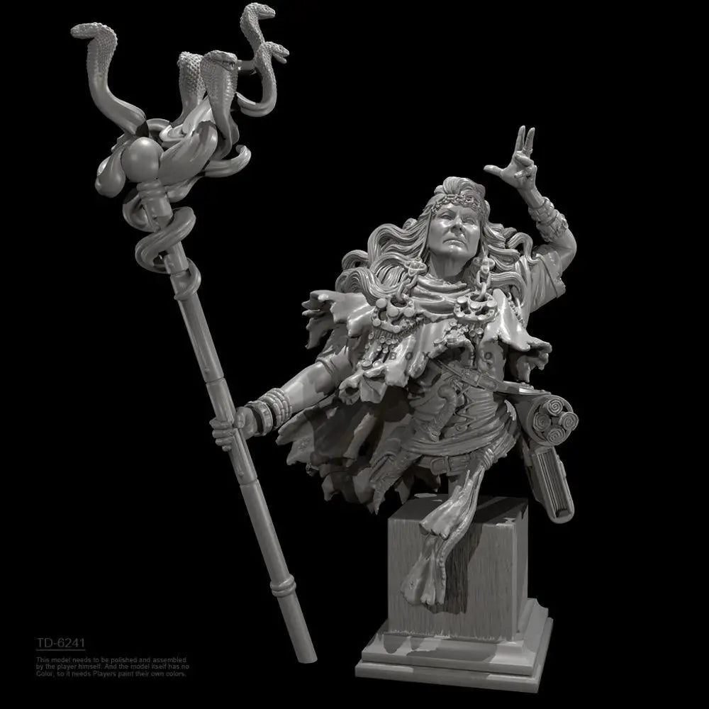 70mm Female Warrior & Mage, 3 Figures, Resin Model Figure Kit, Fantasy Theme, Unassembled and Unpainted