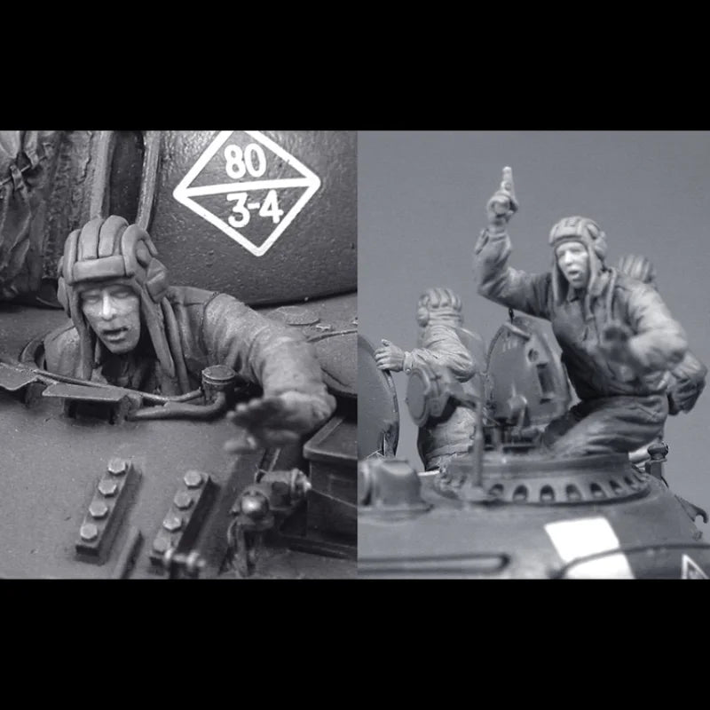 1/35 WWII Soviet Red Army Tank Crew, 3 Figures, Resin Model Figure Kit, Unassembled and Unpainted