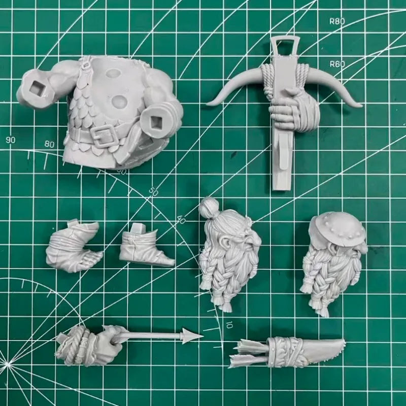 60mm Medieval Fantasy Dwarf Archer, Resin Model Figure Kit, Unassembled and Unpainted
