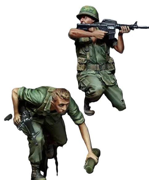 1/35 Modern Soldiers in Combat Positions, 2 Figures, Resin Model Figure Kit, Unassembled and Unpainted