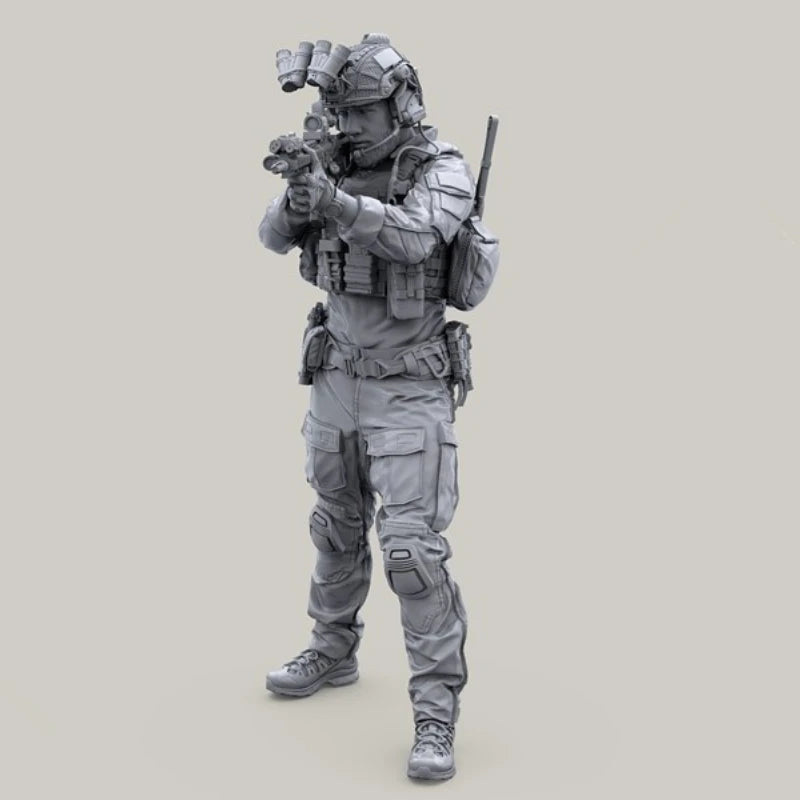 1/35 Modern US Tactical Operator with Plate Carrier, Resin Model Figure Kit, Unassembled and Unpainted