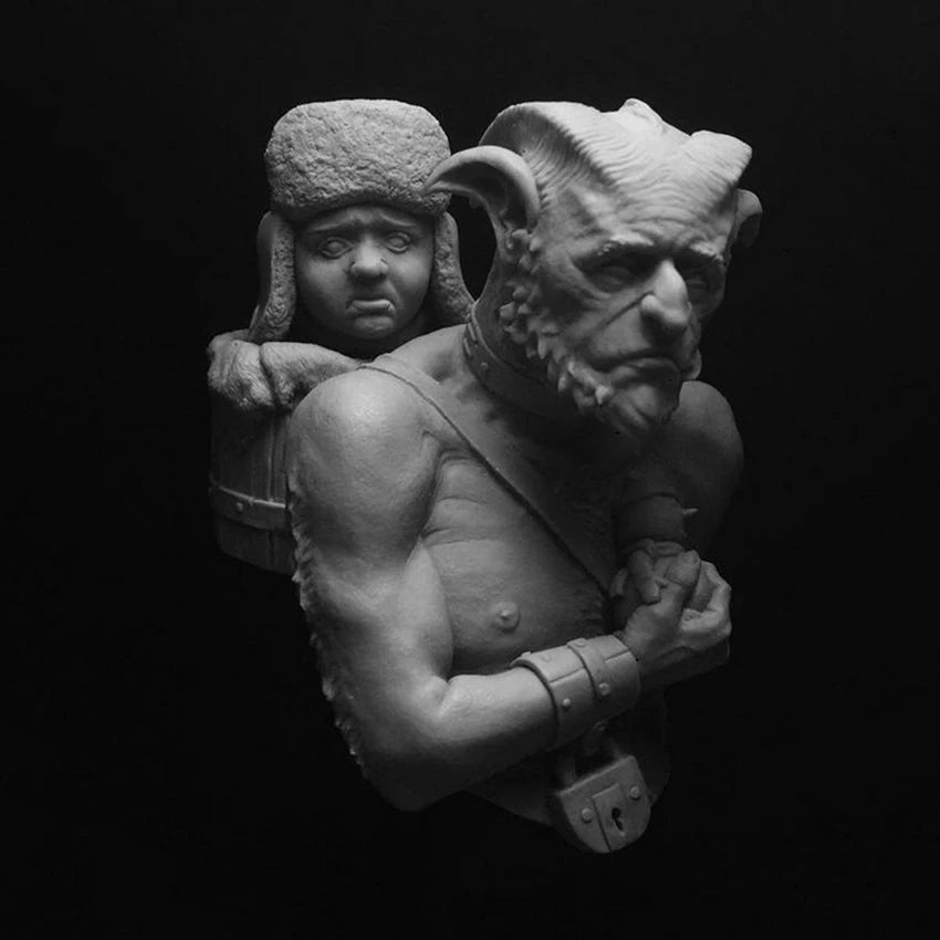 1/10 Classical Warrior, 2 Figures, Resin Model Bust Kit, Fantasy Theme, Unassembled and Unpainted