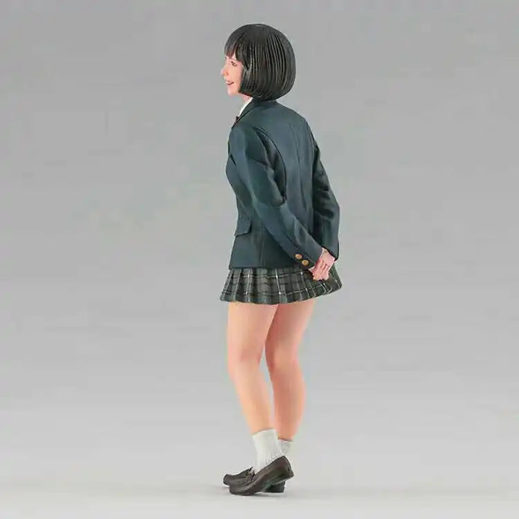 1/12 Modern Japanese School Student Girl, Resin Model Figure Kit, Unassembled and Unpainted