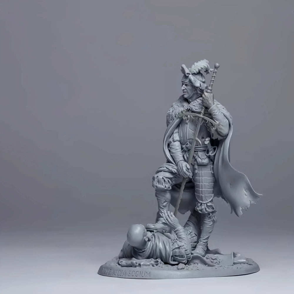 1/24 Fur-Trimmed Female Warrior with Goggles, 2 Figures, Resin Model Figure Kit, Fantasy Theme, Unassembled and Unpainted