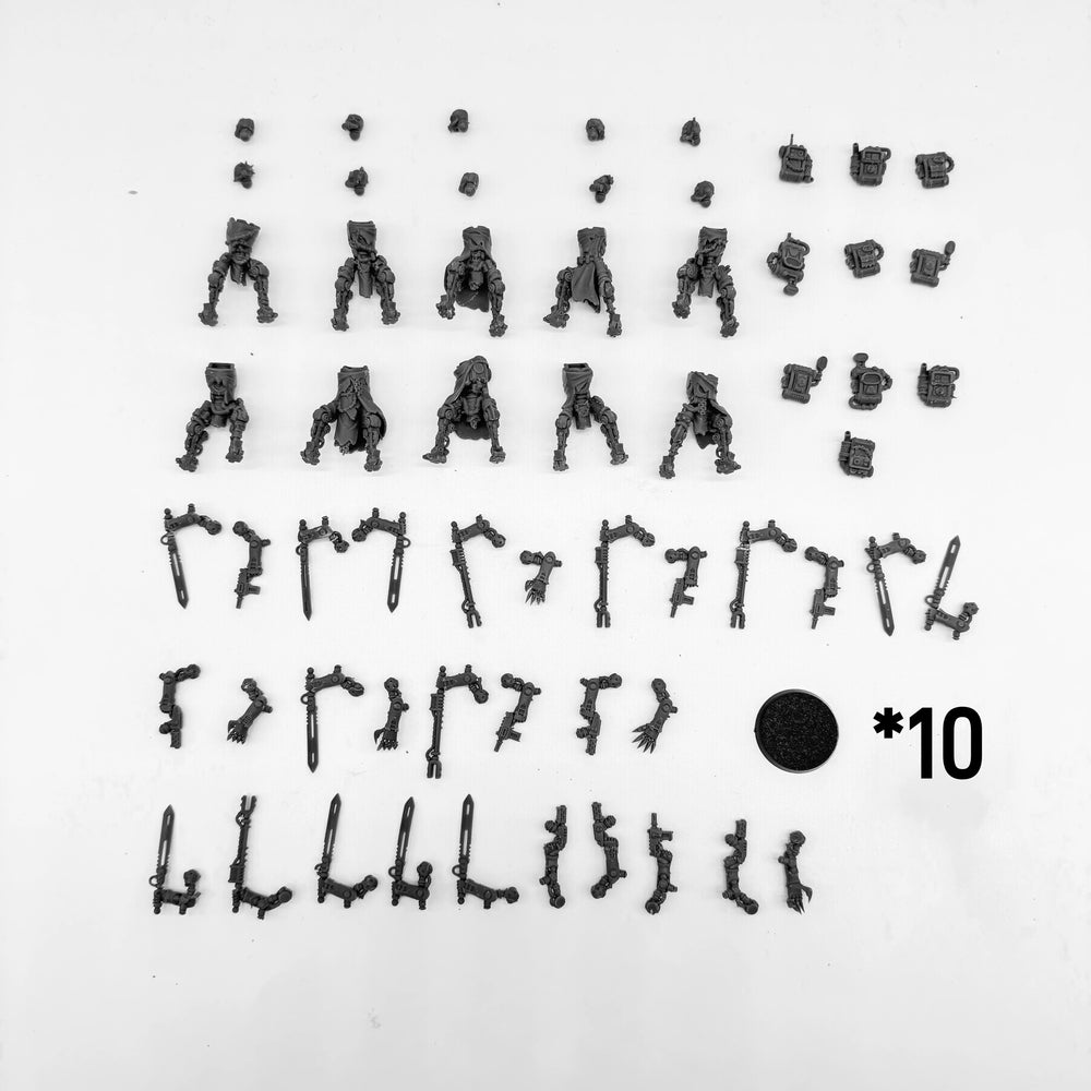 Scavenger Junkbots, 10 Figures, Resin Model Figure Kit, Sci-Fi Theme, Unassembled and Unpainted