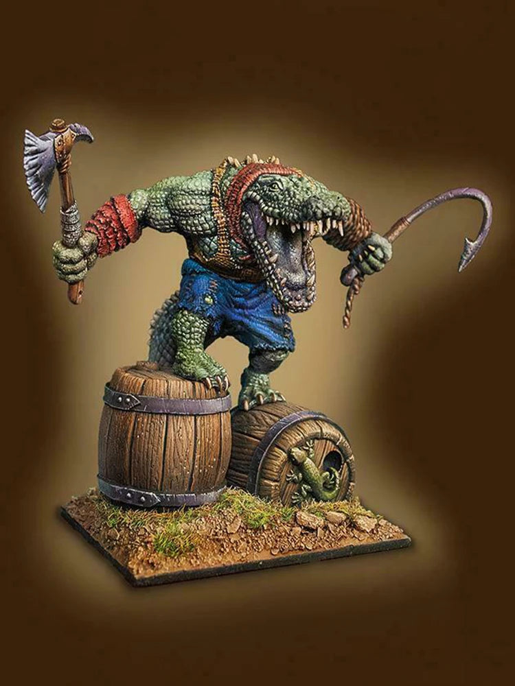 1/32 Crocodile Warrior, Resin Model Figure Kit, Fantasy Theme, Unassembled and Unpainted
