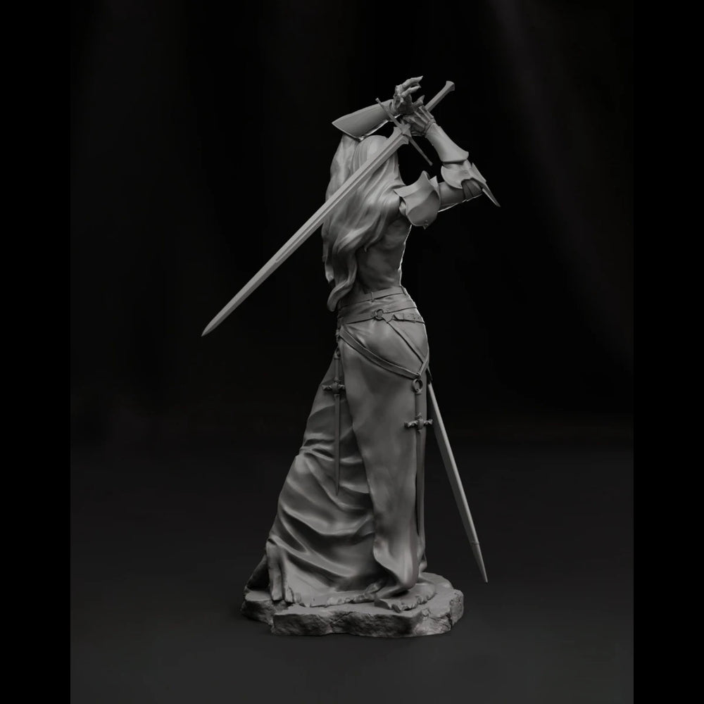 1/24 Demon Sorceress with Battle Axe, Resin Model Figure Kit, Fantasy Theme, Unassembled and Unpainted