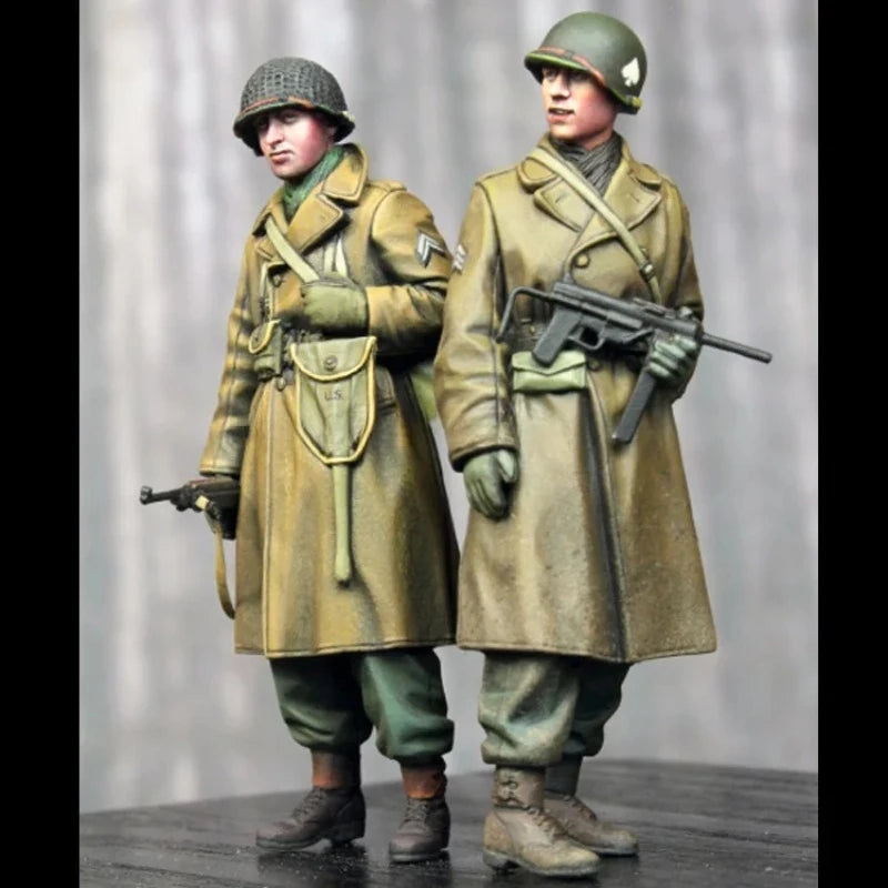 1/35 WWII American Infantry in Greatcoat, 6 Figures, Resin Model Figure Kit, Unassembled and Unpainted