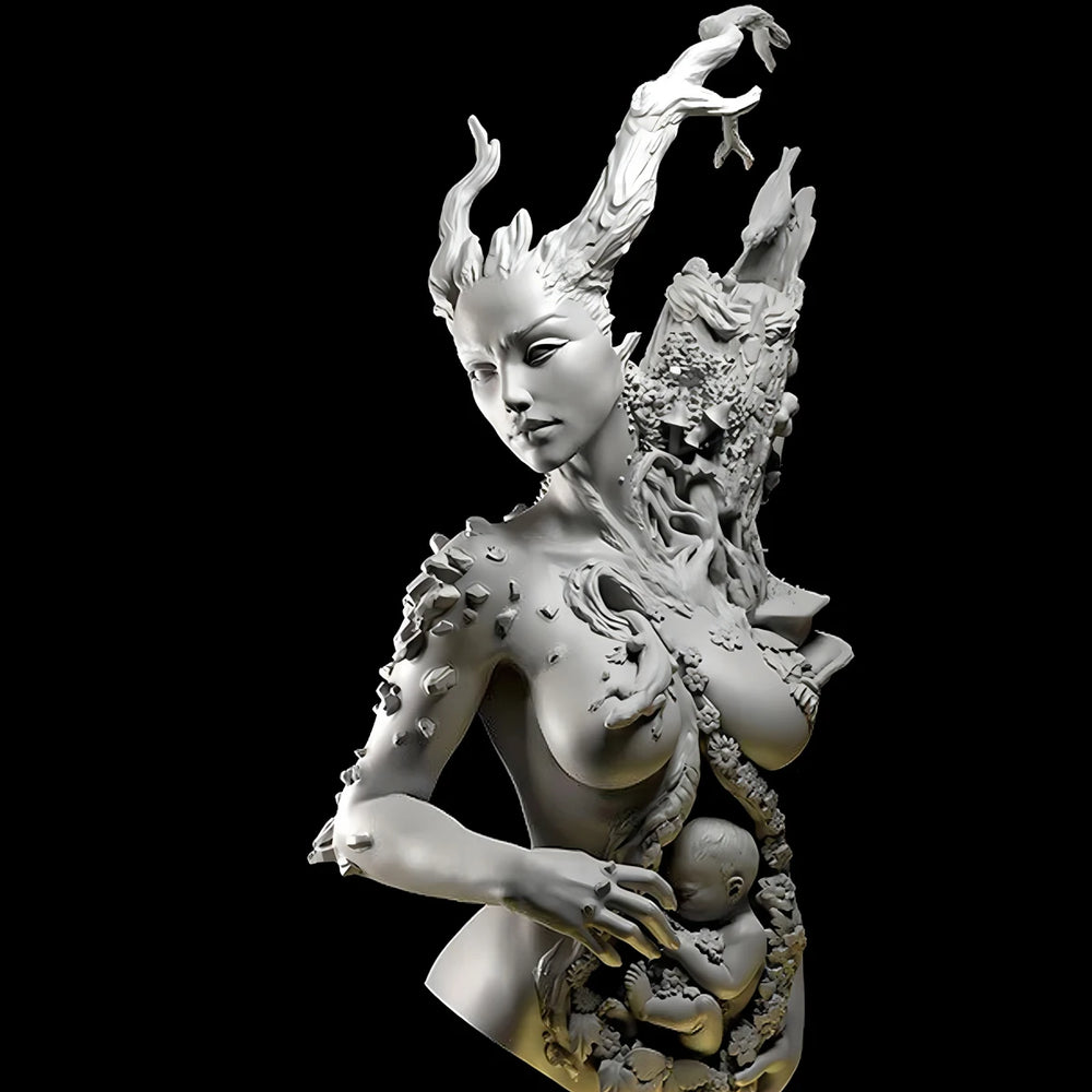 1/10 Demon-Winged Female, Resin Model Figure Kit, Fantasy Theme, Unassembled and Unpainted