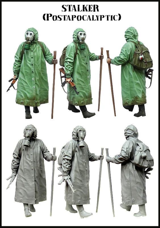 1/35 Post-Apocalyptic Scavengers Squad, Resin Model Figure Kit, Sci-Fi Theme, Unassembled and Unpainted