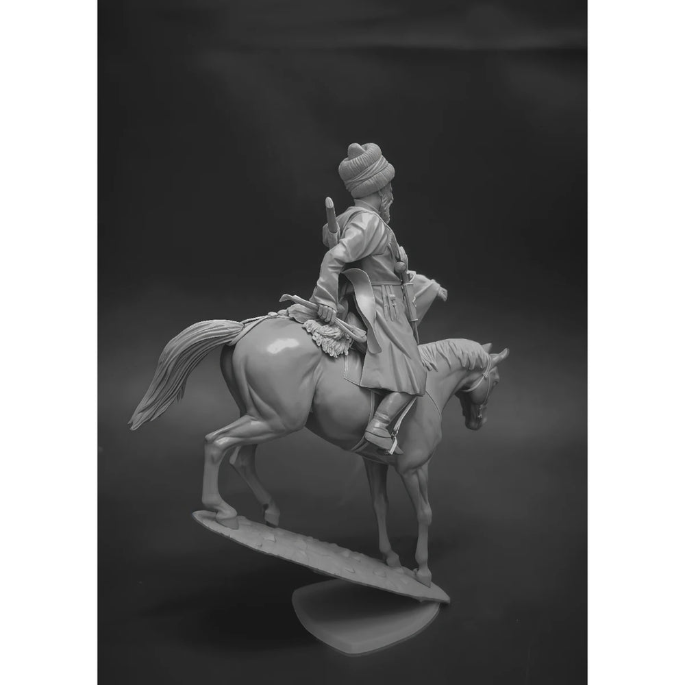 54mm Caucasian Highlander Cavalry, Resin Model Figure Kit, Military Theme, Unassembled and Unpainted