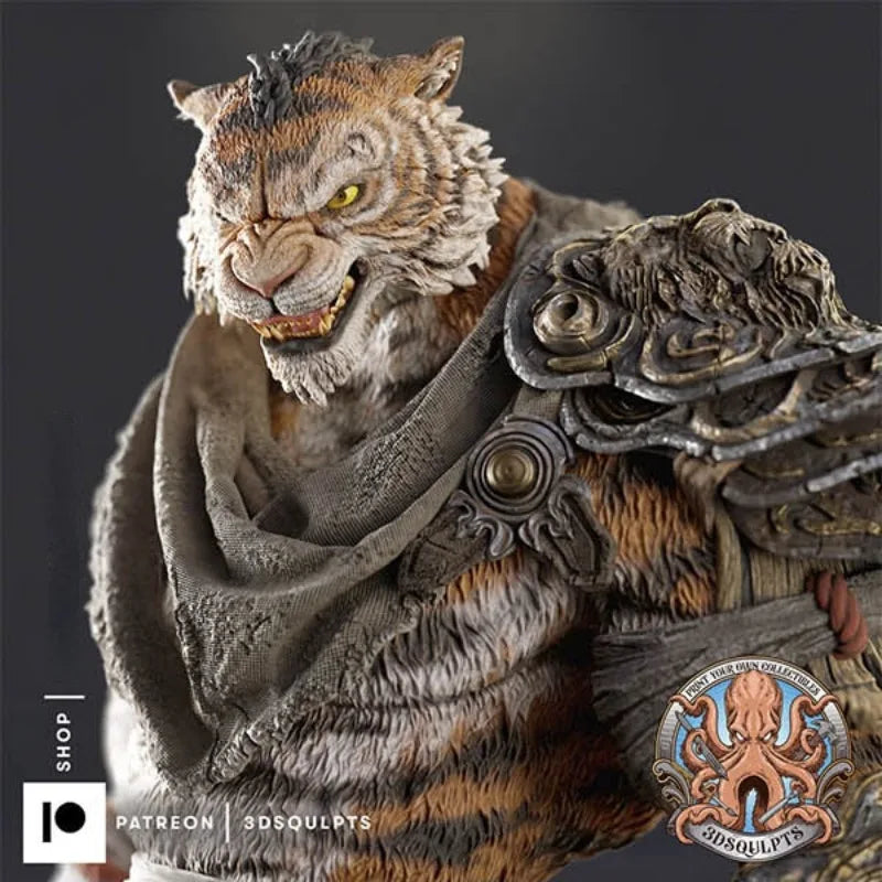 1/24 Tiger Warrior, Resin Model Figure Kit, Fantasy Theme, Unassembled and Unpainted
