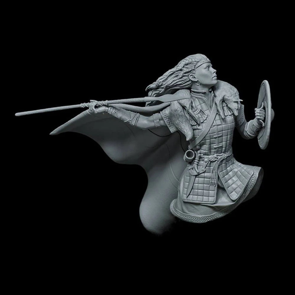 1/12 Ancient Female Warrior, Resin Model Bust Kit, Unassembled and Unpainted