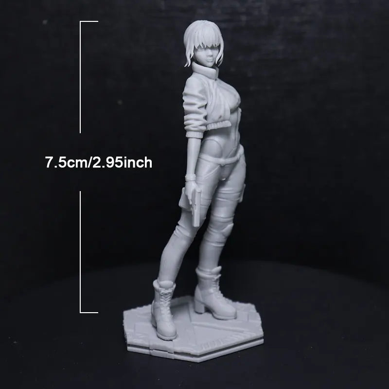 75mm Tactical Agent Girl, Resin Model Figure Kit, Anime Theme, Unassembled and Unpainted