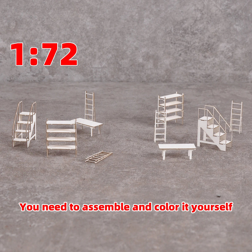 1/72 Modern Industrial Factory Scaffolding, Resin Model Diorama Kit, Unassembled and Unpainted