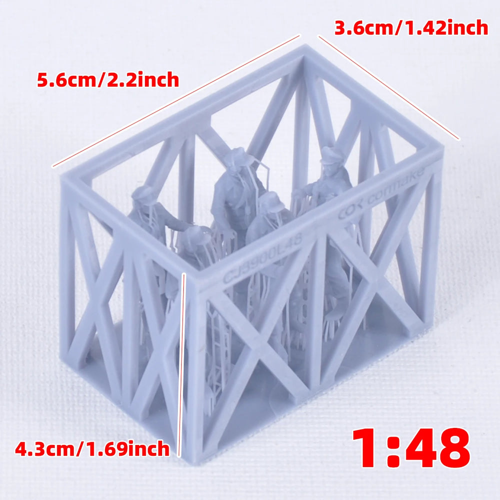1/35 WWII German Soldiers Loading Supply Crate, 5 Figures, Resin Model Figure Kit, Unassembled and Unpainted