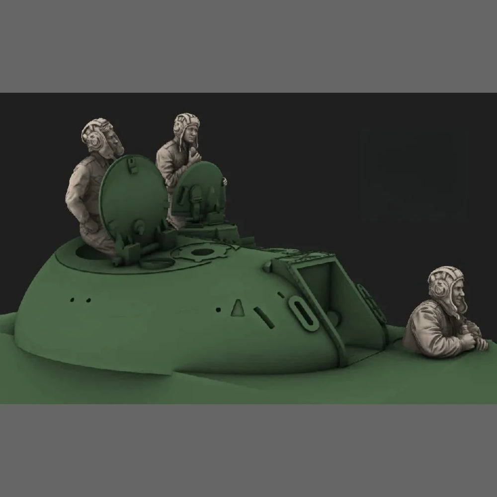 1/35 Cold War Soviet Tank Crew at Battle Stations, 3 Figures, Resin Model Figure Kit, Unassembled and Unpainted